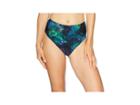 Unique Vintage Daphne High-waist Bottom (navy/green Leaf) Women's Swimwear