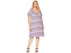 Extra Fresh By Fresh Produce Plus Size Stamped Geo Emma Dress (wisteria Purple) Women's Dress