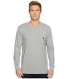 U.s. Polo Assn. Long Sleeve Crew Neck Pocket T-shirt (heather Grey) Men's Clothing