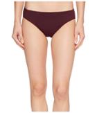 Lauren Ralph Lauren Beach Club Solids Solid Hipster Bottoms (burgundy) Women's Swimwear