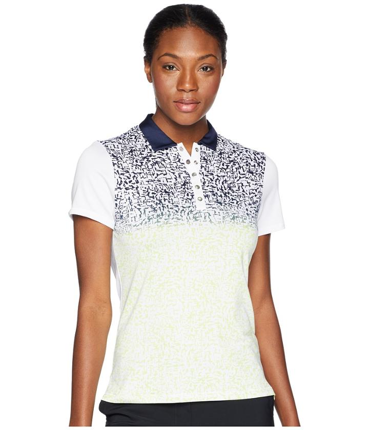 Callaway Ombre Splash Short Sleeve Polo (bright White) Women's Short Sleeve Pullover