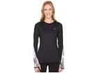 Under Armour Ua Coldgear(r) Armour Graphic Crew Top (black/white/metallic Silver) Women's Sweatshirt
