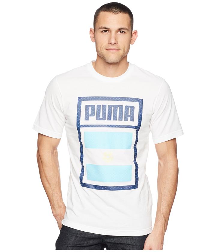 Puma Forever Football Country Tee (puma White/argentina) Men's T Shirt