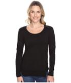 Mod-o-doc Classic Jersey Long Sleeve Tee W/ Thermal Contrast (black) Women's T Shirt