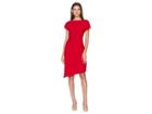 Tahari By Asl Short Sleeve Crepe Sheath With Side Ruching (red) Women's Dress