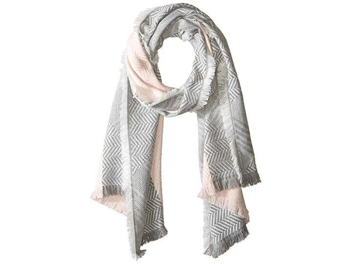 Rebecca Minkoff Chevron Yarn-dye Oblong (pink) Scarves