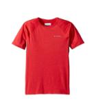 Columbia Kids Silver Ridge Ii Short Sleeve Tee (little Kids/big Kids) (bright Red Heather/grey Ash) Boy's Short Sleeve Pullover