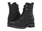 Frye Julie Hook Combat (black Croc Embossed) Women's Boots