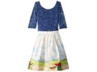 Fiveloaves Twofish Horse Rider Wanderlust Dress (big Kids) (wedgewood Blue) Girl's Dress