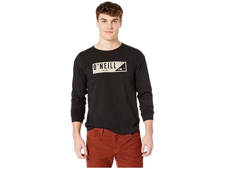 O'neill Wedge Long Sleeve Screen Tee (black) Men's T Shirt