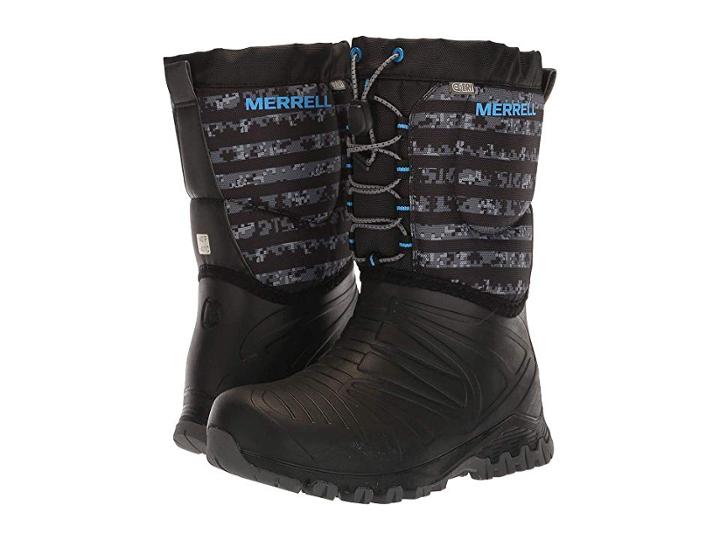 Merrell Kids Snow Quest Lite Waterproof (big Kid) (black/grey) Boys Shoes