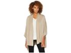 Calvin Klein Long Rib Collar Knit Shawl (heathered Almond) Women's Clothing