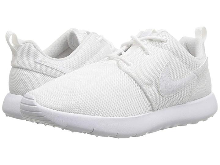 Nike Kids Roshe Run (little Kid) (white/white/wolf Grey) Girls Shoes