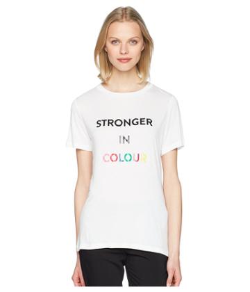 Prabal Gurung Printed Stronger In Colour Tee (white) Women's T Shirt