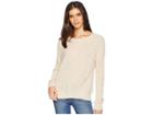 Pink Rose Scoop Neck Raglan Long Sleeve Sweater Pullover W/ Side Lace-up (heather Oatmeal) Women's Sweater