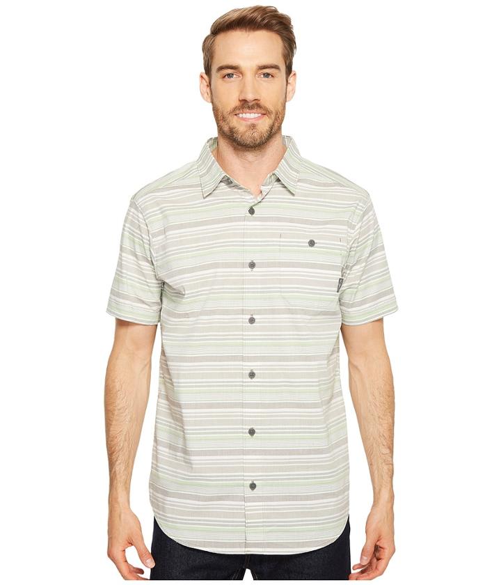 Columbia Boulder Ridge Short Sleeve Top (sage Stripe) Men's Short Sleeve Button Up