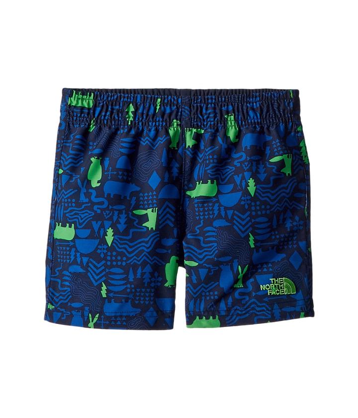 The North Face Kids Hike/water Shorts (toddler) (cosmic Blue Wild West Critters Print/classic Green) Boy's Shorts