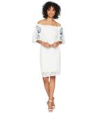 Taylor Lace Embroidered Sleeve Dress (off-white) Women's Dress