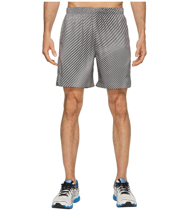 Asics Legends 7 Print Shorts (linear Dark Grey) Men's Shorts