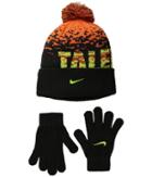 Nike Kids Attitude Knit Beanie Gloves Set (big Kids) (total Orange/anthracite) Beanies