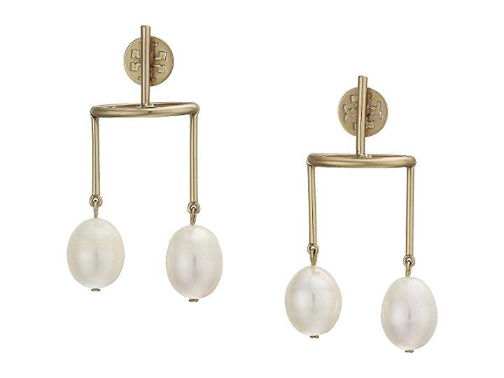 Tory Burch Baroque Double Pearl Earrings (pearl/gold) Earring