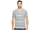7 For All Mankind Short Sleeve Abstract Stripe Tee (navy Stripe) Men's T Shirt