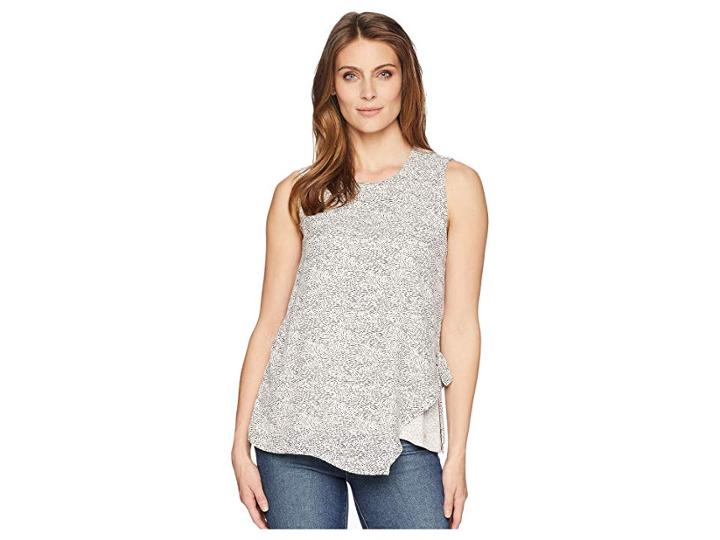 Ivanka Trump Sleeveless Printed Trapeze Top (black/ivory) Women's Clothing