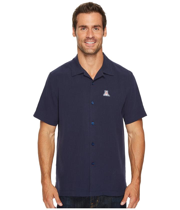 Tommy Bahama Arizona Wildcats Collegiate Series Catalina Twill Shirt (university Of Arizona) Men's Short Sleeve Button Up