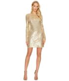 Rachel Zoe All Over Sequin Long Sleeve Racko Dress (gold) Women's Dress