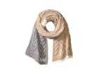 Calvin Klein Color Block Cable Scarf (heathered Almond) Scarves