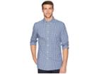 Lacoste Long Sleeve Slim Fit Checkered Stretch Poplin (iodine) Men's Sweater