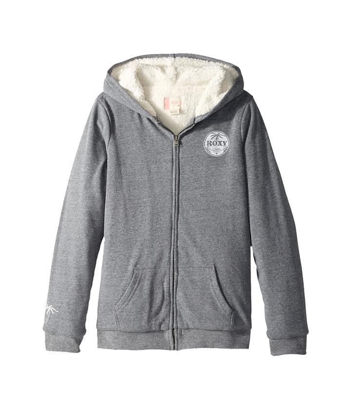 Roxy Kids Memorize Density 2 Hoodie (big Kids) (charcoal Heather) Girl's Sweatshirt