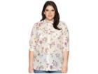 Lauren Ralph Lauren Plus Size Floral Cotton-blend Shirt (chalk Multi) Women's Clothing