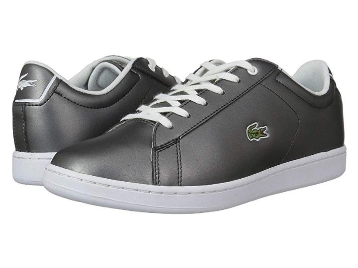 Lacoste Kids Carnaby Evo (little Kid/big Kid) (gunmetal/white) Kids Shoes