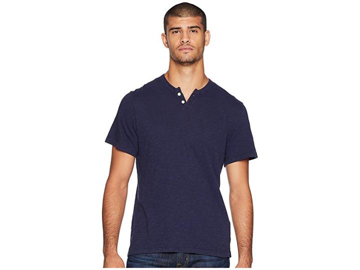 Joe's Jeans Wintz Short Sleeve Slub Henley (sky Captain) Men's Clothing