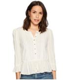 Lucky Brand Prairie Peplum Top (eggshell) Women's Clothing
