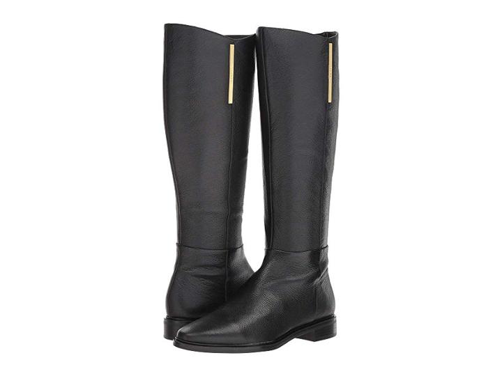 Calvin Klein Francine (black Pebbled Burnished Soft Nappa) Women's Shoes