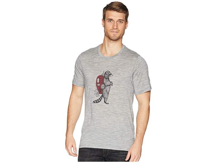 Icebreaker Tech Lite Merino Short Sleeve Crewe Waschbar Wandering (metro Heather) Men's Clothing