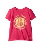 Life Is Good Kids Hello Sunshine Crushertm Tee (toddler) (bold Pink) Girl's T Shirt
