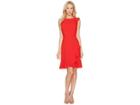 Donna Morgan Sleeveless Crepe Dress With Ruffle Hem (red) Women's Dress