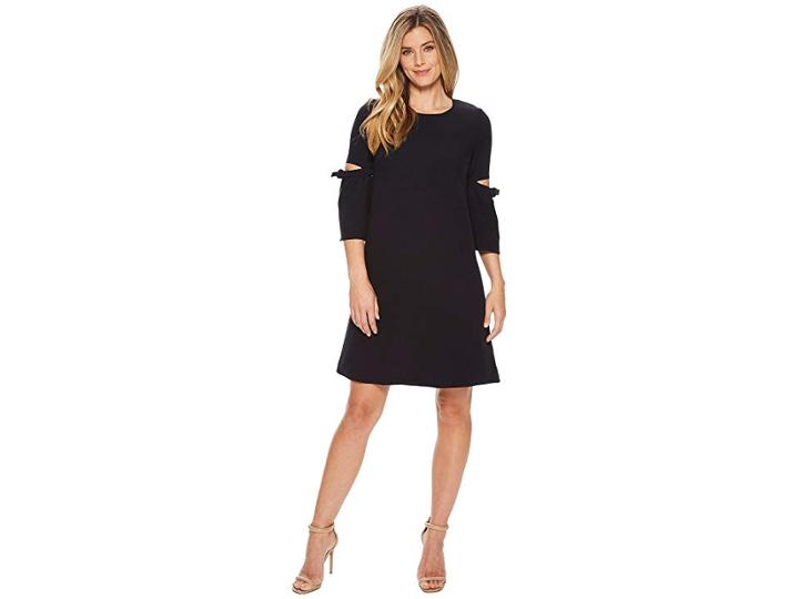 Ellen Tracy A Line Dress With Cut Out (night Sky) Women's Dress