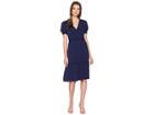 Michael Michael Kors V-neck Ruffle Smock Dress (true Navy) Women's Dress