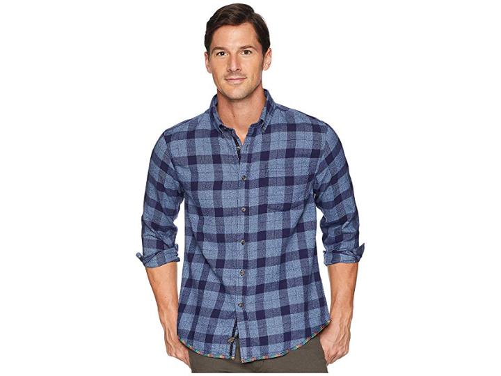Vintage 1946 Touch Finish Twill Long Sleeve Shirt (navy) Men's Clothing