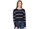 Vince Racked Rib Stripe (coastal/optic White) Women's Sweater