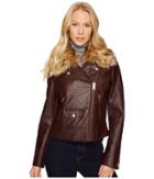 Marc New York By Andrew Marc Beverly 20 Faux Bubble Leather Jacket (burgundy) Women's Coat