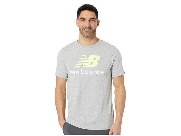 New Balance Essentials Stacked Logo Tee (athletic Grey Multi) Men's Clothing