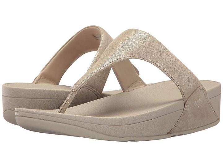 Fitflop Shimmy Suede Toe Post (pale Gold) Women's  Shoes