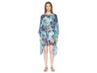 Mary Katrantzou Beach Poncho Printed Georgette Cover-up (turquoise) Women's Swimwear