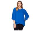 Karen Kane Plus Plus Size Split-neck Crossover Top (royal) Women's Clothing
