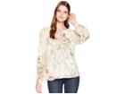 Hale Bob Mighty Aphroodite Floral Lurex Silk Chiffon Pandora Top (ivory) Women's Clothing